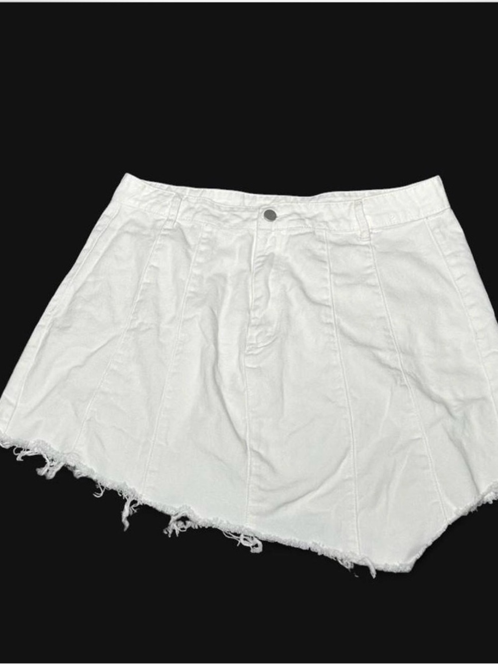 White Assymetrical Jean skirt